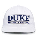 Duke Retro Bar snapback hat in white, front view