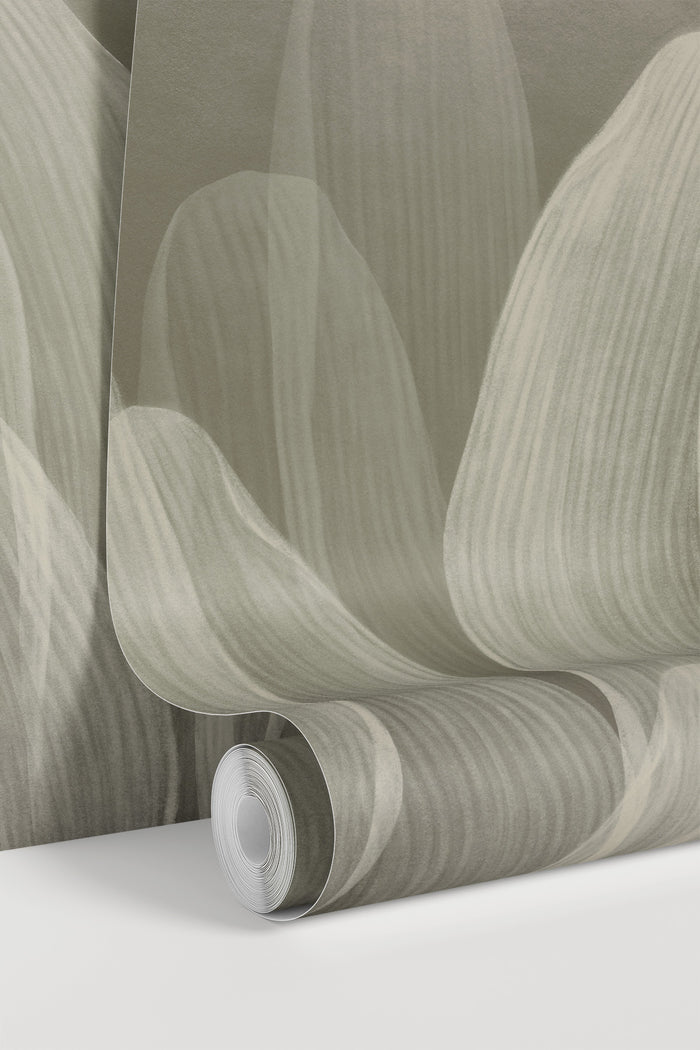 Roll of wallpaper with Elowen / Taupe wall mural printed.