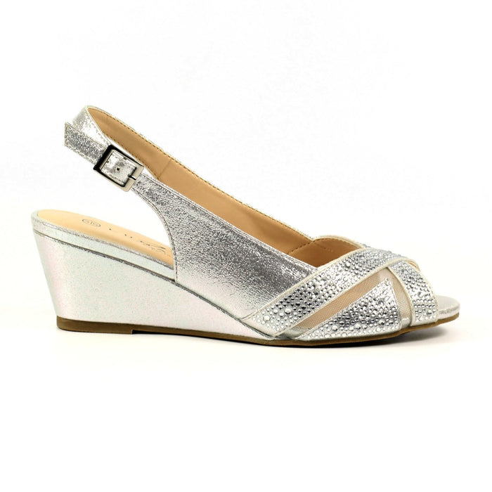 Emmerline Silver Slingback Wedge