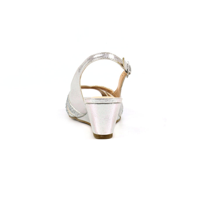 Emmerline Silver Slingback Wedge