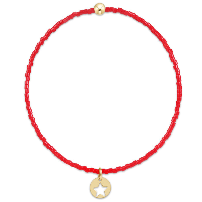 enewton hope classic bracelet -bright red -star small gold disc