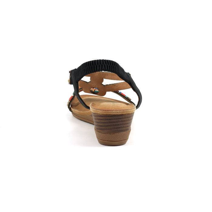 Epsom Black Wedge Sandal