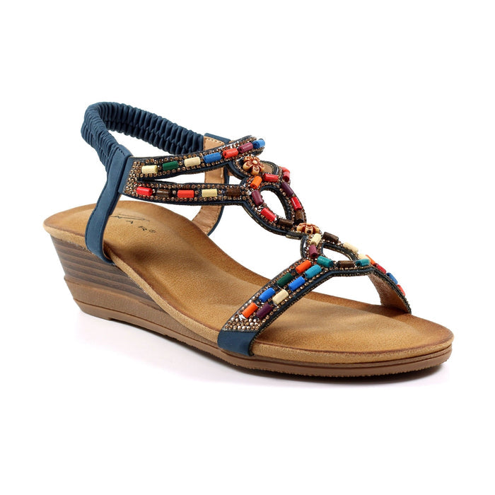 Epsom Navy Wedge Sandal