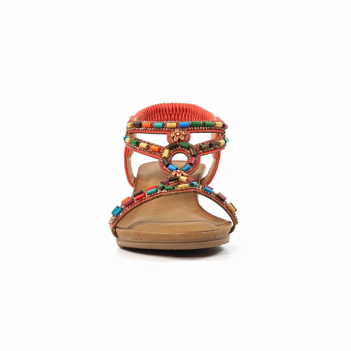 Epsom Orange Wedge Sandal