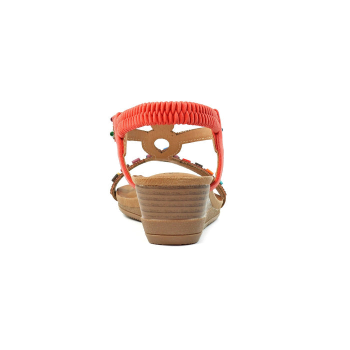 Epsom Orange Wedge Sandal