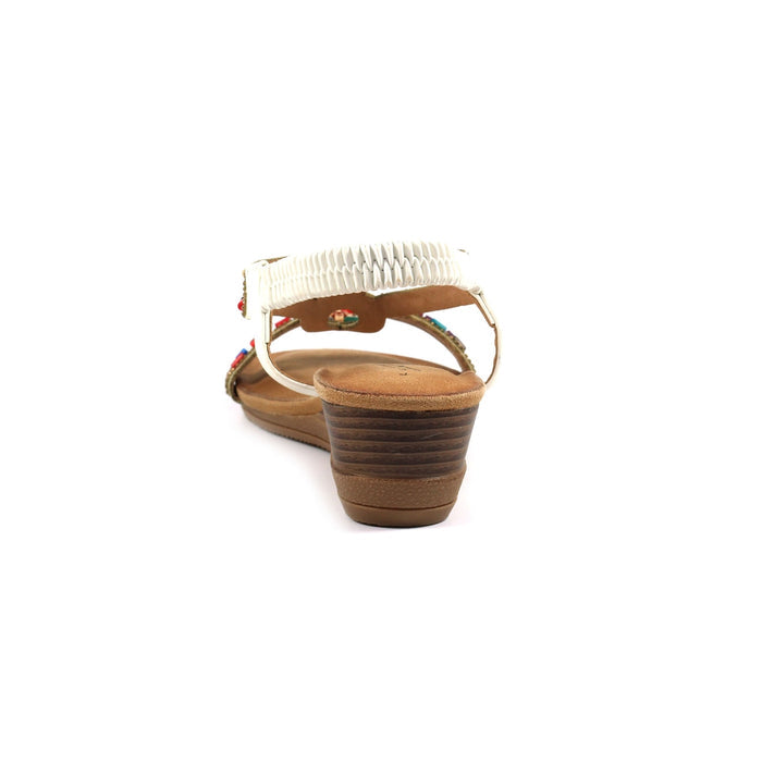 Epsom White Wedge Sandal
