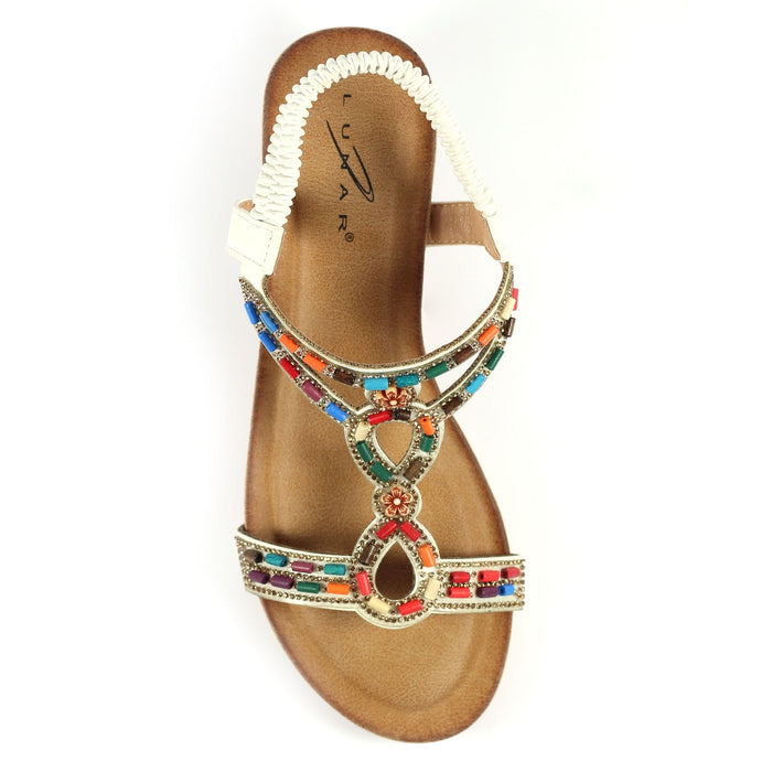 Epsom White Wedge Sandal