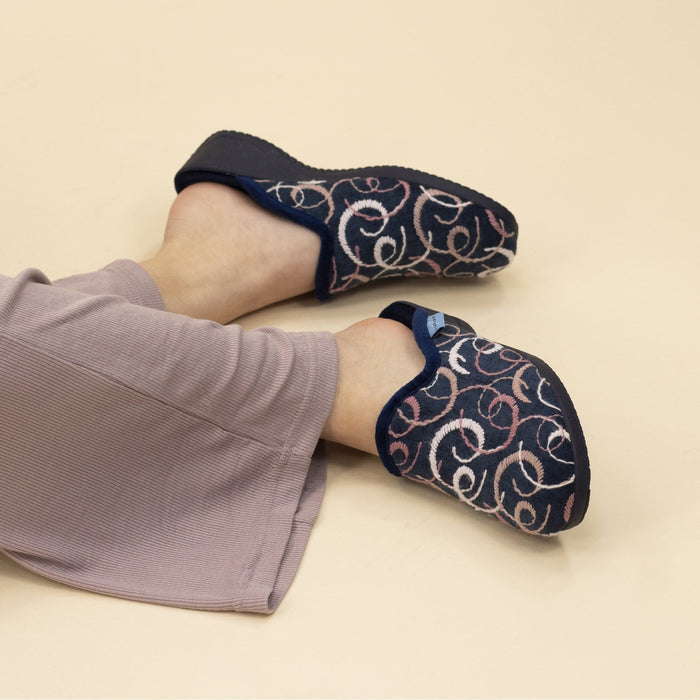 Erin II Navy Mule Slipper