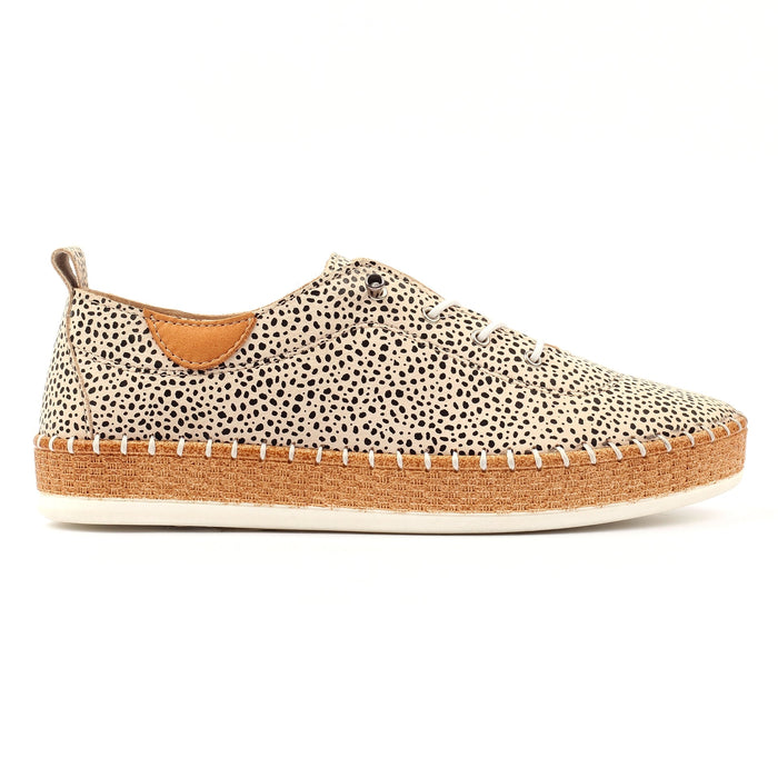 Evette Animal Spot Leather Plimsoll