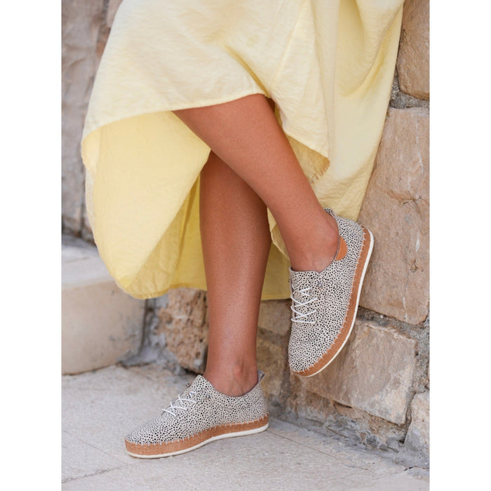 Evette Animal Spot Leather Plimsoll