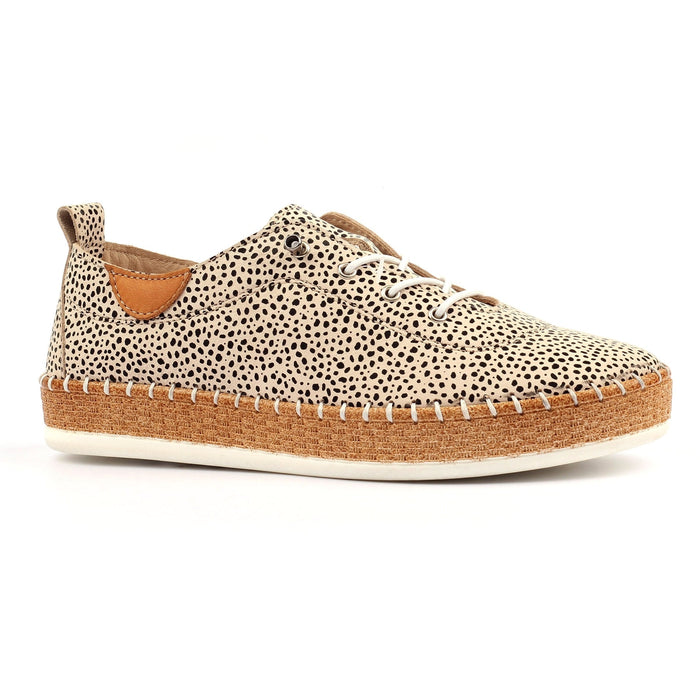 Evette Animal Spot Leather Plimsoll