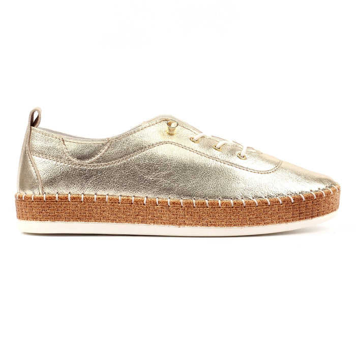 Evette Soft Gold Leather Plimsoll