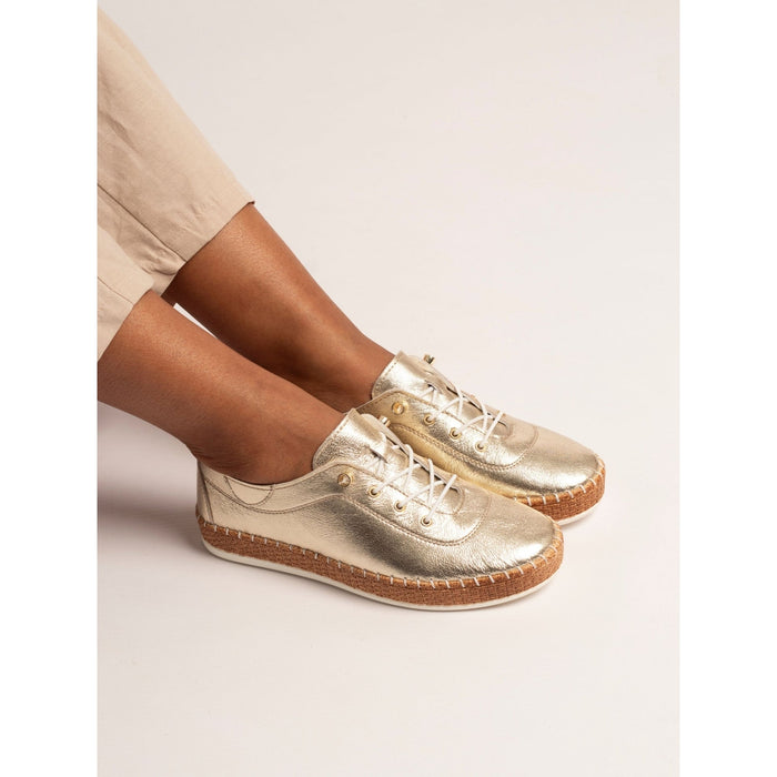 Evette Soft Gold Leather Plimsoll