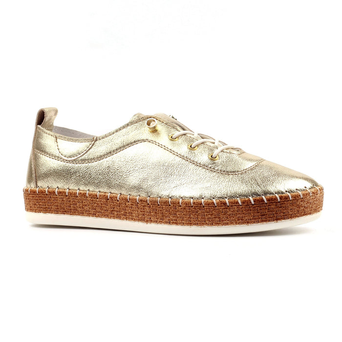 Evette Soft Gold Leather Plimsoll