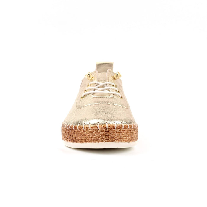 Evette Soft Gold Leather Plimsoll