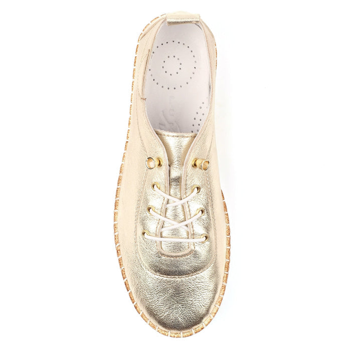 Evette Soft Gold Leather Plimsoll
