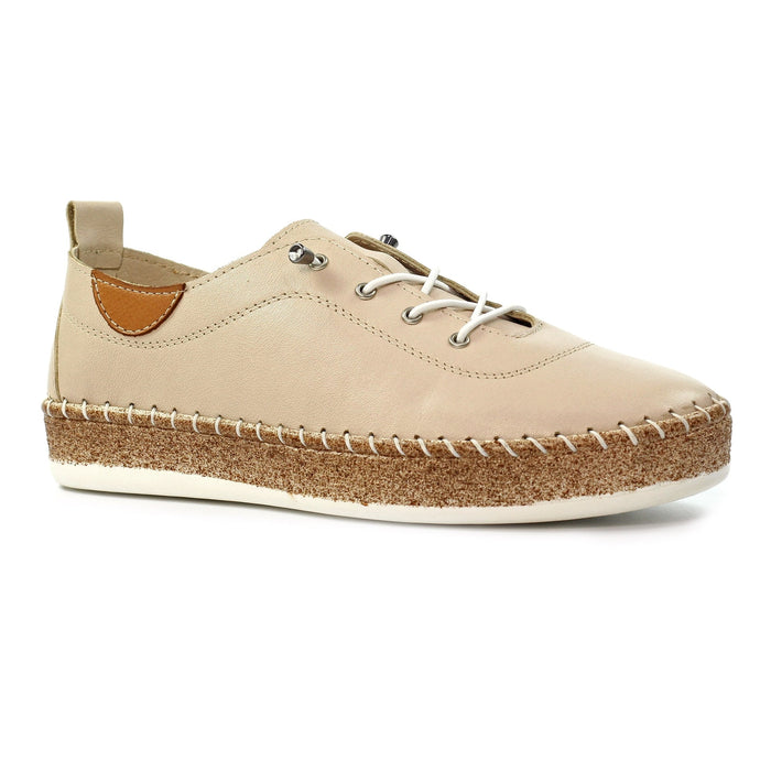 Evie Cream Leather Plimsoll