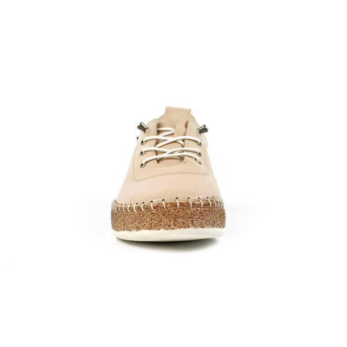 Evie Cream Leather Plimsoll
