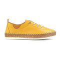 Evie Mustard Leather Plimsoll