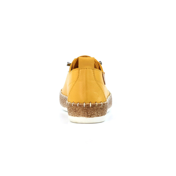 Evie Mustard Leather Plimsoll