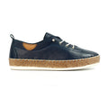 Evie Navy Leather Plimsoll