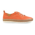 Evie Orange Leather Plimsoll