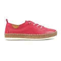Evie Raspberry Leather Plimsoll