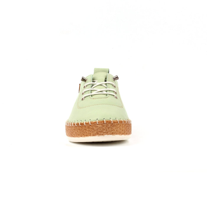 Evie Soft Sage Leather Plimsoll