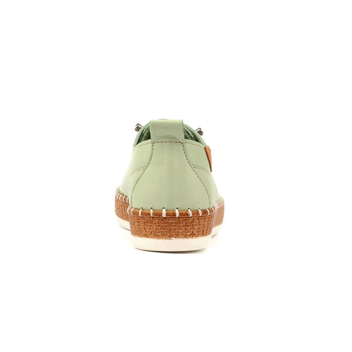 Evie Soft Sage Leather Plimsoll
