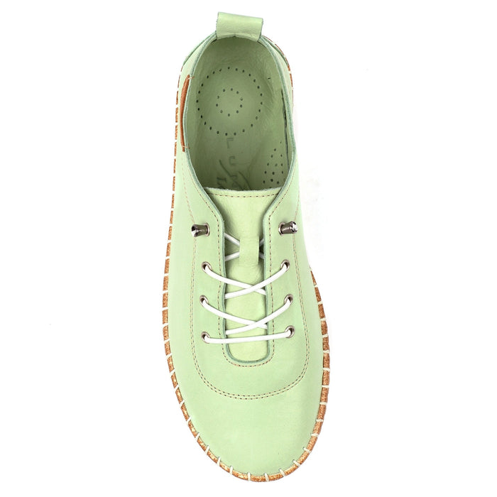 Evie Soft Sage Leather Plimsoll