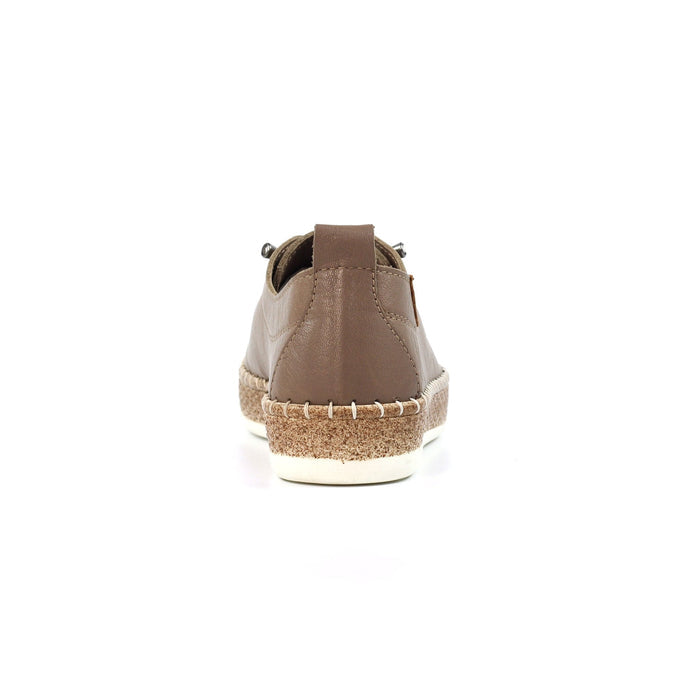 Evie Taupe Leather Plimsoll