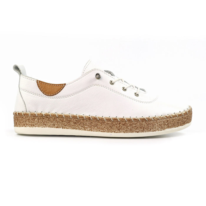 Evie White Leather Plimsoll