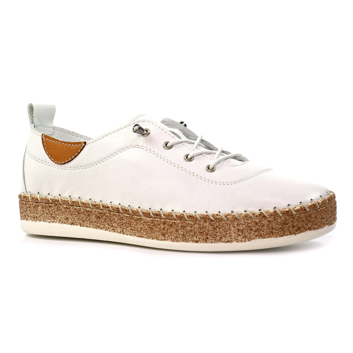 Evie White Leather Plimsoll
