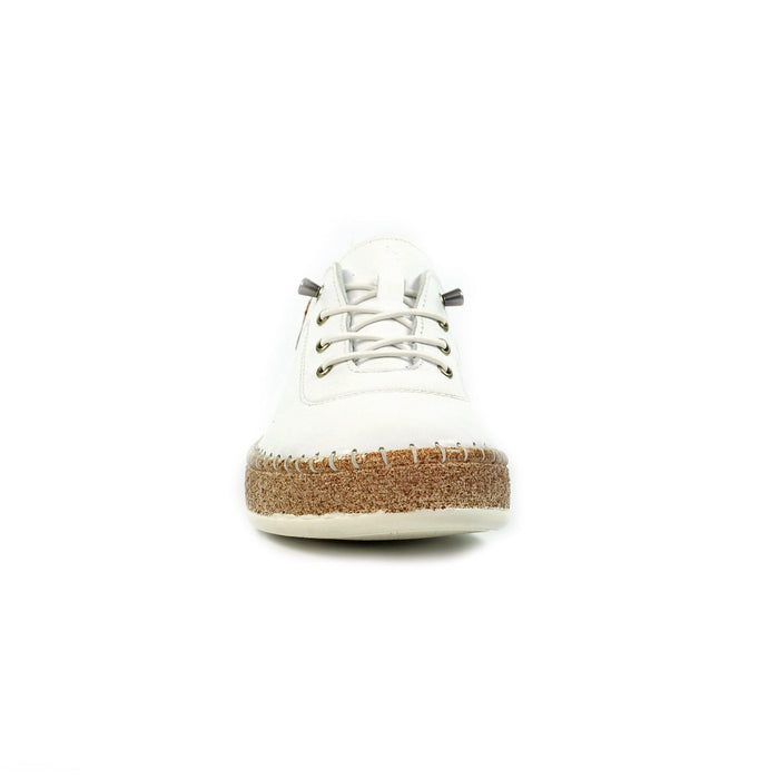 Evie White Leather Plimsoll