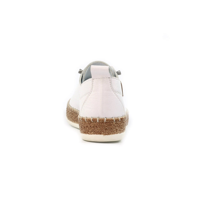 Evie White Leather Plimsoll