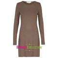 Extra Long Mocha Long Sleeve Cotton Top - Divinity Collection