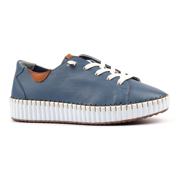 Faith Mid Blue Leather Shoe