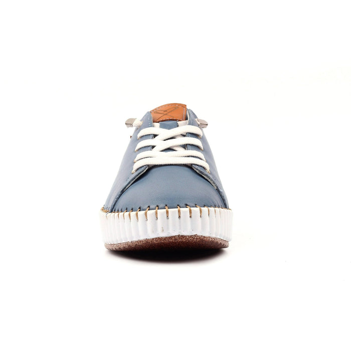 Faith Mid Blue Leather Shoe