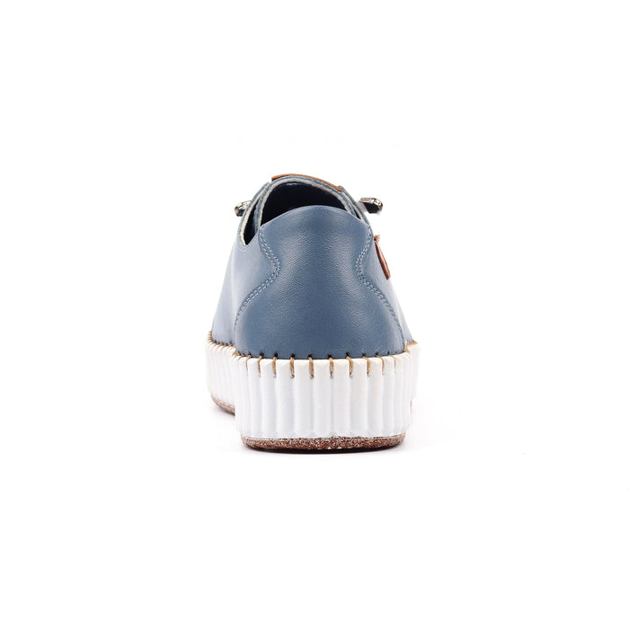 Faith Mid Blue Leather Shoe