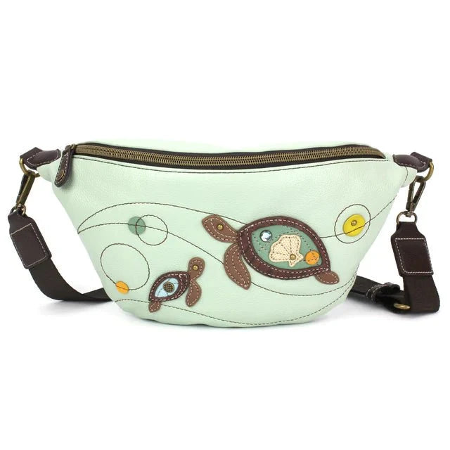 Fanny Pack Teal Turtles