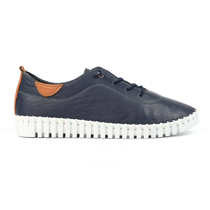 Flamborough Navy Leather Shoe