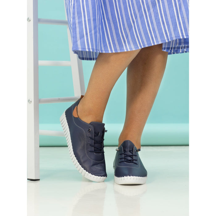 Flamborough Navy Leather Shoe