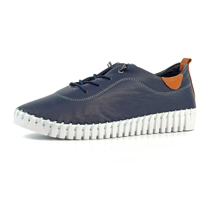 Flamborough Navy Leather Shoe