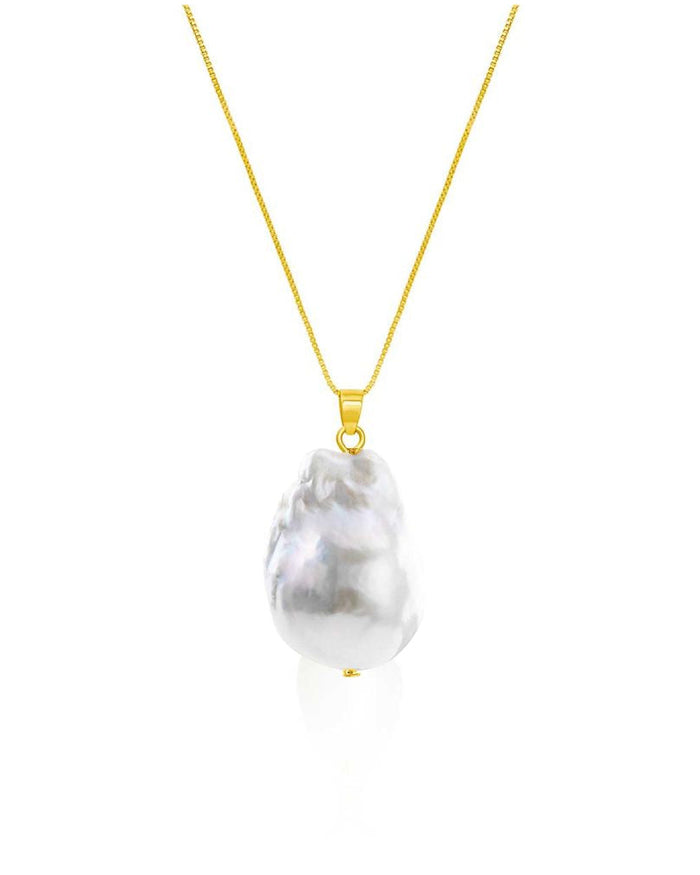 baroque pearl necklace on white background