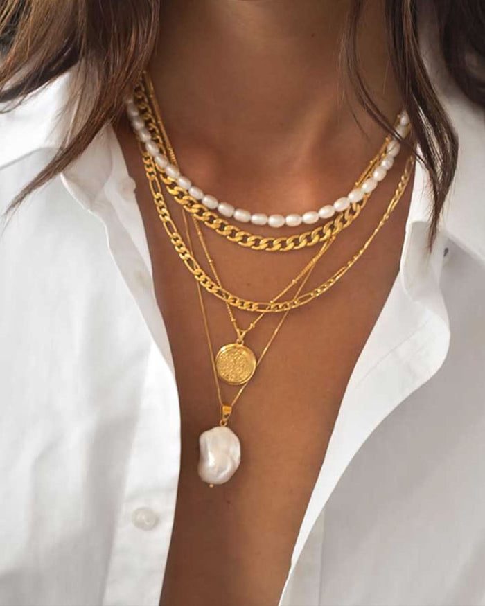 layered baroque pearl necklace