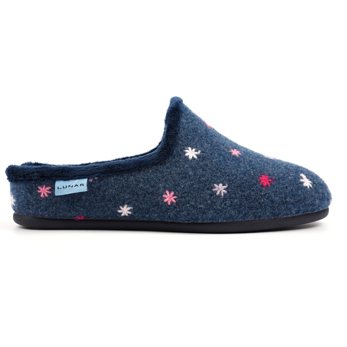 Flora Navy Slipper