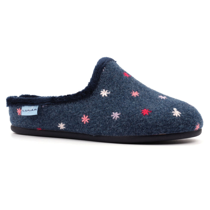 Flora Navy Slipper