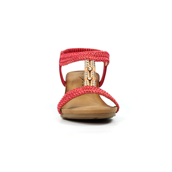 Florence Coral Wedge Sandal