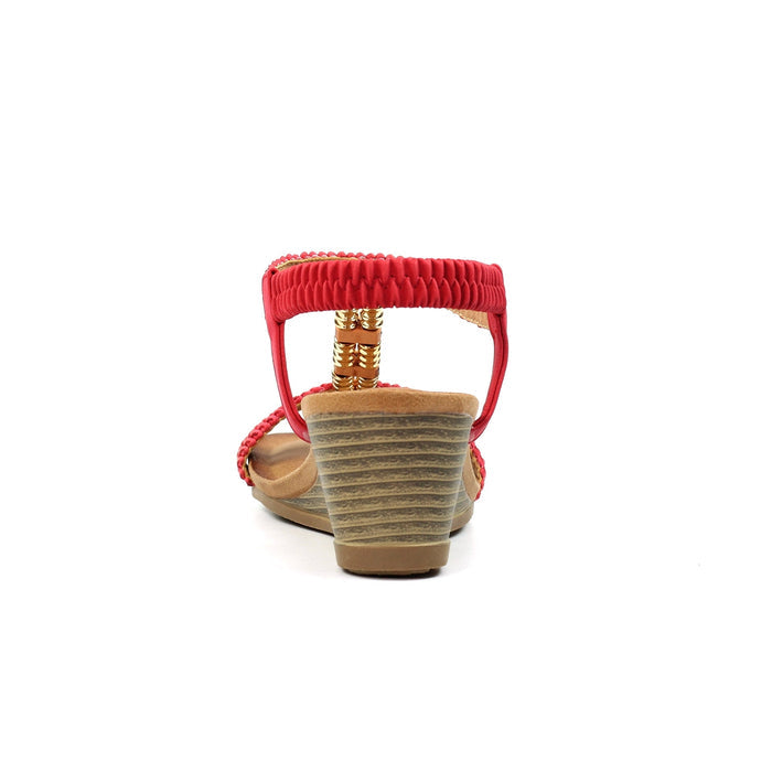 Florence Coral Wedge Sandal