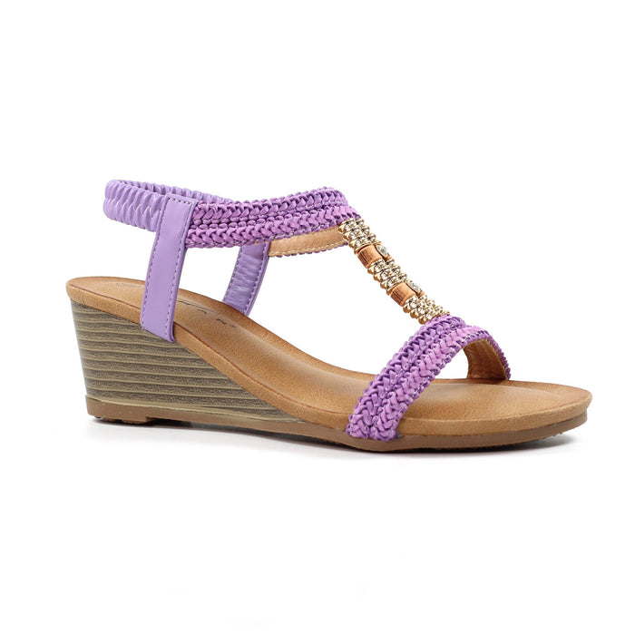 Florence Lilac Wedge Sandal